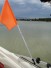 Skier Down Flag Mounted to Boat Window